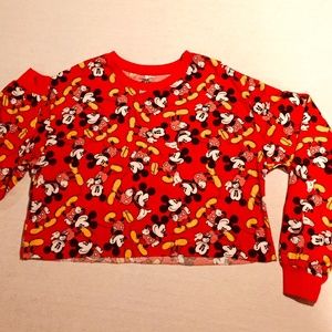 Disney Mickey Mouse Long Sleeve Crop Tee